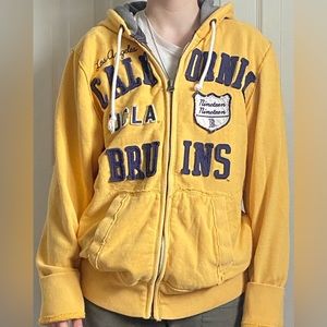 Yellow y2k zip up sweater